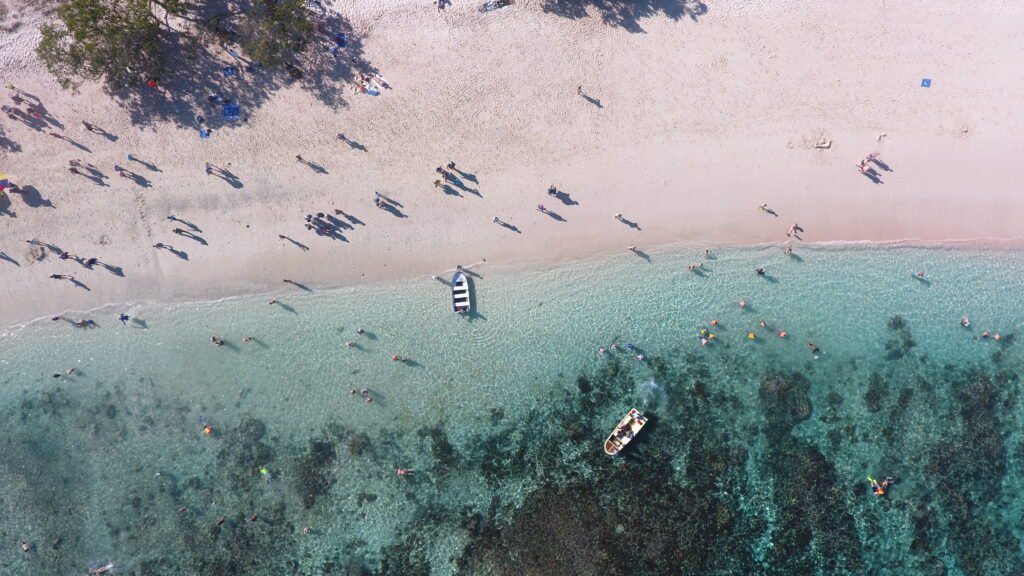 pink beach snorkeling
